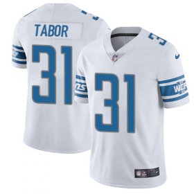 Wholesale Cheap Nike Lions #31 Teez Tabor White Men\'s Stitched NFL Vapor Untouchable Limited Jersey