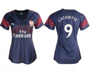 Wholesale Cheap Women's Arsenal #9 Lacazette Away Soccer Club Jersey