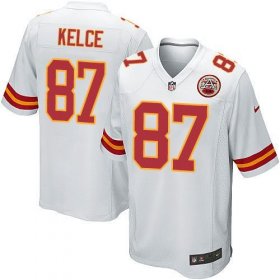 Wholesale Cheap Nike Chiefs #87 Travis Kelce White Youth Stitched NFL Elite Jersey
