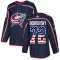 Wholesale Cheap Adidas Blue Jackets #72 Sergei Bobrovsky Navy Blue Home Authentic USA Flag Stitched Youth NHL Jersey