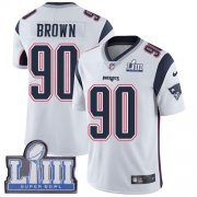 Wholesale Cheap Nike Patriots #90 Malcom Brown White Super Bowl LIII Bound Men's Stitched NFL Vapor Untouchable Limited Jersey