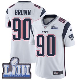Wholesale Cheap Nike Patriots #90 Malcom Brown White Super Bowl LIII Bound Men\'s Stitched NFL Vapor Untouchable Limited Jersey
