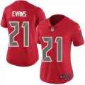 Wholesale Cheap Nike Buccaneers #21 Justin Evans Red Women's Stitched NFL Limited Rush Jersey