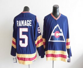 Wholesale Cheap Avalanche CCM Throwback #5 Rob Ramage Blue Stitched NHL Jersey