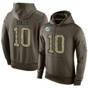Wholesale Cheap NFL Men's Nike Miami Dolphins #10 Kenny Stills Stitched Green Olive Salute To Service KO Performance Hoodie