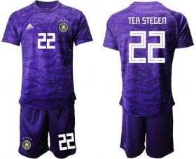 Wholesale Cheap Germany #22 Ter Stegen Purple Goalkeeper Soccer Country Jersey