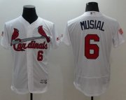 Wholesale Cheap Cardinals #6 Stan Musial White Fashion Stars & Stripes Flexbase Authentic Stitched MLB Jersey