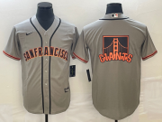 Cheap Men's San Francisco Giants Gray Team Big Logo Cool Base Stitched Jersey