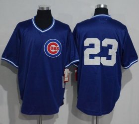 Wholesale Cheap Mitchell And Ness 1984 BP Cubs #23 Ryne Sandberg Blue Throwback Stitched MLB Jersey