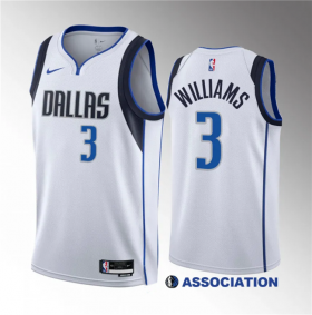 Wholesale Cheap Men\'s Dallas Mavericks #3 Grant Williams White Association Edition Stitched Basketball Jersey