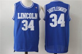 Wholesale Cheap Lincoln 34 Shuttlesworth Blue Movie Stitched Jersey