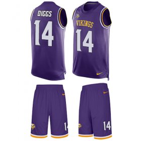 Wholesale Cheap Nike Vikings #14 Stefon Diggs Purple Team Color Men\'s Stitched NFL Limited Tank Top Suit Jersey