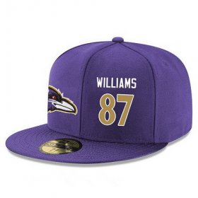 Wholesale Cheap Baltimore Ravens #87 Maxx Williams Snapback Cap NFL Player Purple with Gold Number Stitched Hat