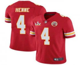 Wholesale Cheap Men\'s Kansas City Chiefs #4 Chad Henne Red 2021 Super Bowl LV Limited Stitched NFL Jersey