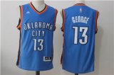 Wholesale Cheap Men's Oklahoma City Thunder #13 Paul George Royal Blue Stitched NBA Adidas Revolution 30 Swingman Jersey