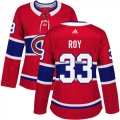 Wholesale Cheap Adidas Canadiens #33 Patrick Roy Red Home Authentic Women's Stitched NHL Jersey