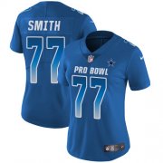 Wholesale Cheap Nike Cowboys #77 Tyron Smith Royal Women's Stitched NFL Limited NFC 2018 Pro Bowl Jersey