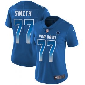 Wholesale Cheap Nike Cowboys #77 Tyron Smith Royal Women\'s Stitched NFL Limited NFC 2018 Pro Bowl Jersey