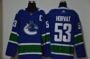 Wholesale Cheap Men's Vancouver Canucks #53 Bo Horvat NEW Blue With C Patch Adidas Stitched NHL