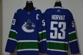 Wholesale Cheap Men\'s Vancouver Canucks #53 Bo Horvat NEW Blue With C Patch Adidas Stitched NHL