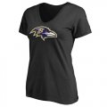 Wholesale Cheap Women's Baltimore Ravens Pro Line Primary Team Logo Slim Fit T-Shirt Black
