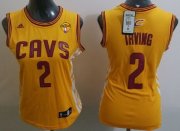 Wholesale Cheap Women's Cleveland Cavaliers #2 Kyrie Irving Yellow 2016 The NBA Finals Patch Jersey