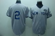 Wholesale Cheap Yankees #2 Derek Jeter Grey GMS The Boss Stitched MLB Jersey