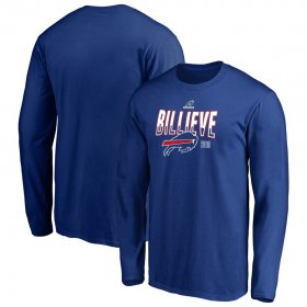 Wholesale Cheap Buffalo Bills 2019 NFL Playoffs Bound Hometown Checkdown Long Sleeve T-Shirt Royal