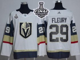 Wholesale Cheap Adidas Golden Knights #29 Marc-Andre Fleury White Road Authentic 2018 Stanley Cup Final Women\'s Stitched NHL Jersey