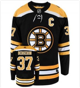 Wholesale Cheap Men\'s BOSTON BRUINS #37 PATRICE BERGERON with C patch ADIDAS AUTHENTIC HOME NHL HOCKEY JERSEY