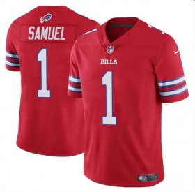 Cheap Men\'s Buffalo Bills #1 Curtis Samuel Red Vapor Untouchable Limited Football Stitched Jersey