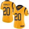 Wholesale Cheap Nike Rams #20 Jalen Ramsey Gold Women's Stitched NFL Limited Rush Jersey