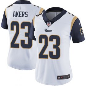 Wholesale Cheap Nike Rams #23 Cam Akers White Women\'s Stitched NFL Vapor Untouchable Limited Jersey