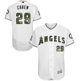 Wholesale Cheap Angels of Anaheim #29 Rod Carew White Flexbase Authentic Collection Memorial Day Stitched MLB Jersey