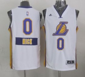 Wholesale Cheap Los Angeles Lakers #0 Nick Young Revolution 30 Swingman 2014 Christmas Day White Jersey
