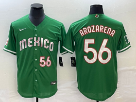 Wholesale Cheap Men\'s Mexico Baseball #56 Randy Arozarena Number 2023 Green World Classic Stitched Jersey2