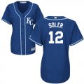 Wholesale Cheap Royals #12 Jorge Soler Royal Blue Alternate Women's Stitched MLB Jersey