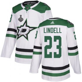 Cheap Adidas Stars #23 Esa Lindell White Road Authentic Youth 2020 Stanley Cup Final Stitched NHL Jersey