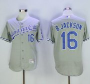Wholesale Cheap Royals #16 Bo Jackson Grey Flexbase Authentic Collection Stitched MLB Jersey