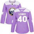 Wholesale Cheap Adidas Sabres #40 Robin Lehner Purple Authentic Fights Cancer Women's Stitched NHL Jersey
