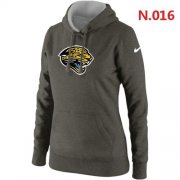 Wholesale Cheap Women's Jacksonville Jaguars Logo Pullover Hoodie Dark Grey