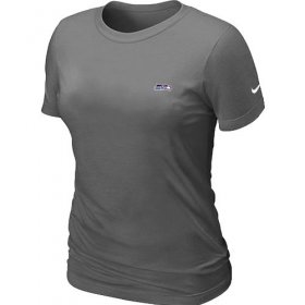 Wholesale Cheap Women\'s Nike Seattle Seahawks Chest Embroidered Logo T-Shirt Grey
