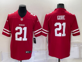Wholesale Cheap Men\'s San Francisco 49ers #21 Frank Gore Red 2021 Vapor Untouchable Stitched NFL Nike Limited Jersey