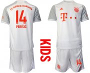 Wholesale Cheap Youth 2020-2021 club Bayern Munich away white 14 Soccer Jerseys