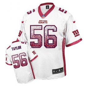 Wholesale Cheap Nike Giants #56 Lawrence Taylor White Men\'s Stitched NFL Elite Drift Fashion Jersey