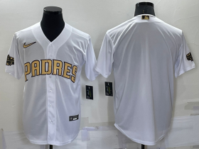 Wholesale Cheap Men\'s San Diego Padres Blank White 2022 All-Star Cool Base Stitched Baseball Jersey