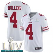 Wholesale Cheap Nike 49ers #4 Nick Mullens White Super Bowl LIV 2020 Youth Stitched NFL Vapor Untouchable Limited Jersey