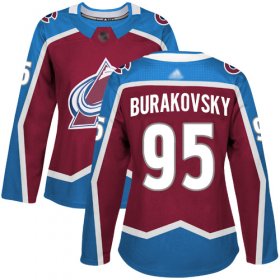 Wholesale Cheap Adidas Avalanche #95 Andre Burakovsky Burgundy Home Authentic Women\'s Stitched NHL Jersey