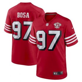 Wholesale Cheap Men\'s San Francisco 49ers #97 Nick Bosa 75th Anniversary Red Nike Jersey