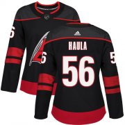 Wholesale Cheap Adidas Hurricanes #56 Erik Haula Black Alternate Authentic Women's Stitched NHL Jersey